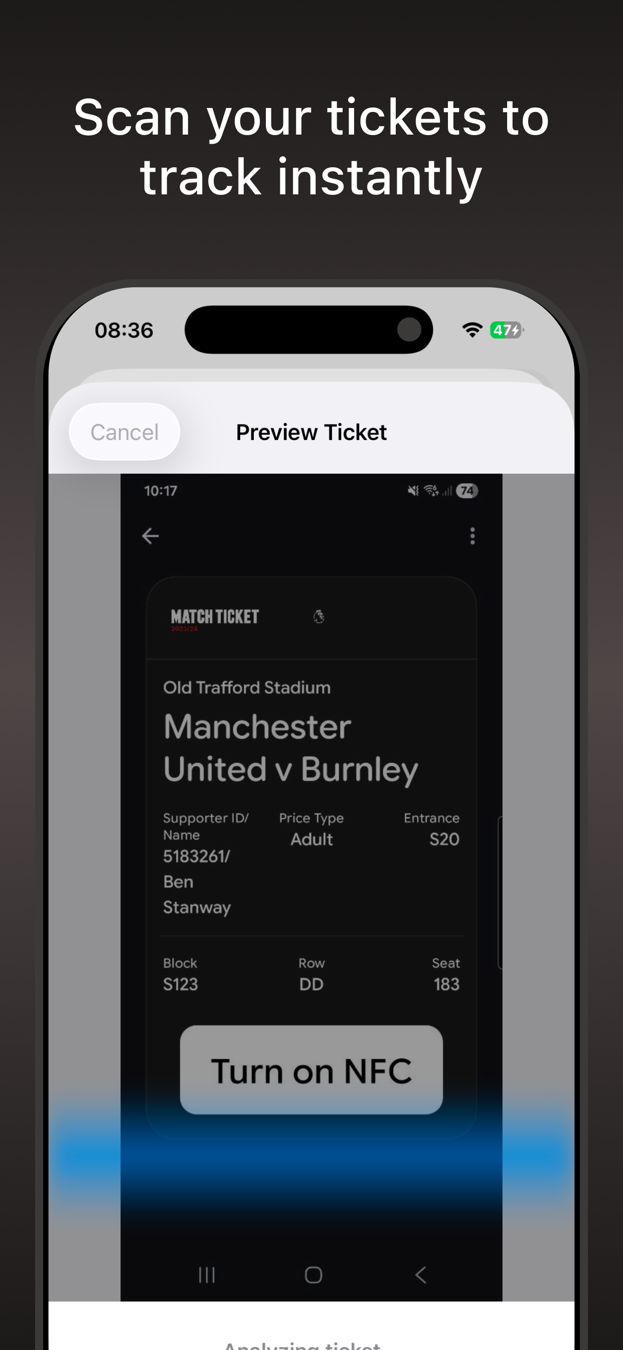 AI-powered ticket scanning