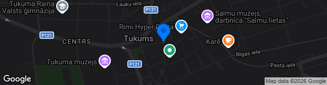 Map showing Tukuma mākslīgā laukumā stadions
