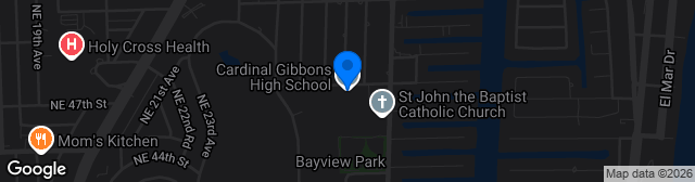 Map showing Cardinal Gibbons High School