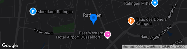 Map showing Stadion Ratingen