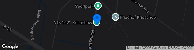 Map showing Sportpark Krieschow