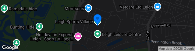 Map showing Leigh Sports Village Stadium