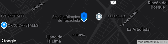 Map showing Estadio Olímpico de Tapachula