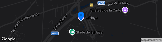 Map showing Complexe sportif de la Haye