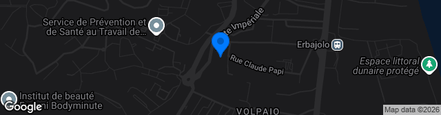 Map showing Stade d'Erbajolo