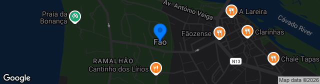 Map showing Complex Desportivo Clube de Futebol de Fão