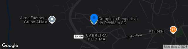 Map showing Complexo Desportivo do Pevidém SC