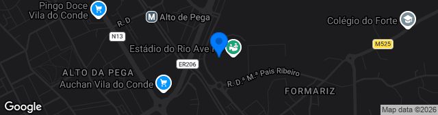 Map showing Campo de Treinos do Rio Ave FC