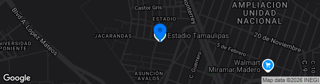 Map showing Estadio Tamaulipas