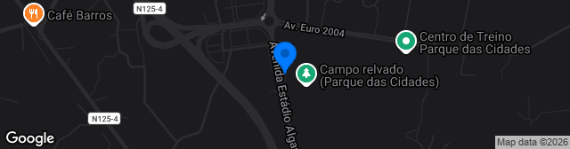 Map showing Estádio Do Algarve