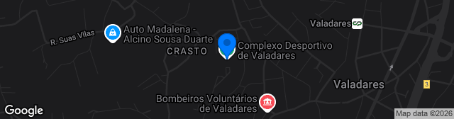 Map showing Complexo Desportivo de Valadares