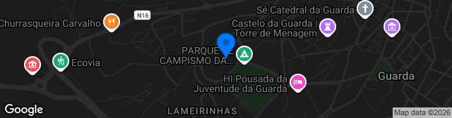 Map showing Estádio Municipal da Guarda