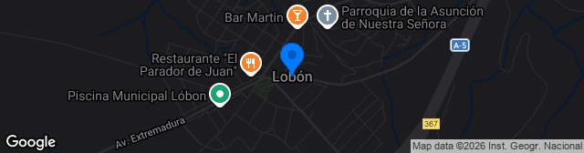 Map showing Estadio Municipal de Lobón