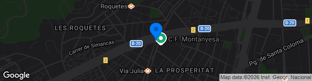 Map showing Estadio Municipal de Nou Barris