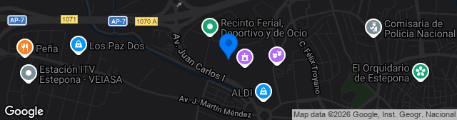Map showing Estadio Municipal Francisco Muñoz Pérez