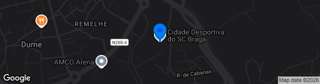 Map showing Cidade Desportiva SC Braga