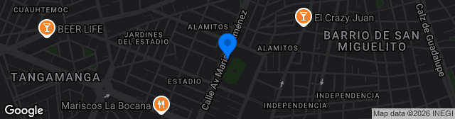 Map showing Estadio Plan de San Luis