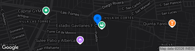 Map showing Estadio El Hogar