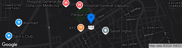 Map showing Estadio Sergio León Chávez