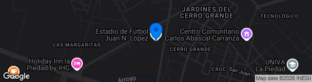 Map showing Estadio Juan N. López