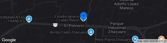 Map showing Estadio Ignacio López Rayón