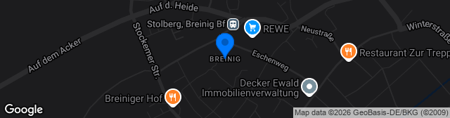 Map showing Sportplatz Breinig (Kunstrasen)