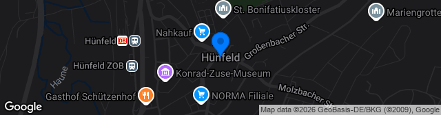 Map showing Rasenplatz Hünfeld