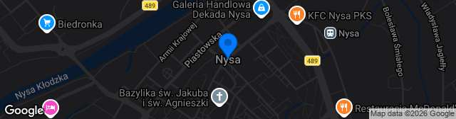 Map showing Stadion KS Polonia Nysa