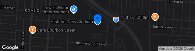 Map showing Historic Crew Stadium