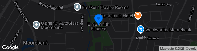 Map showing Ernie Smith Reserve