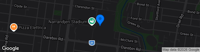 Map showing John Cain Memorial Reserve