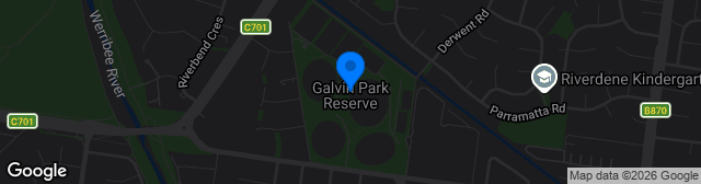 Map showing Galvin Park Reserve