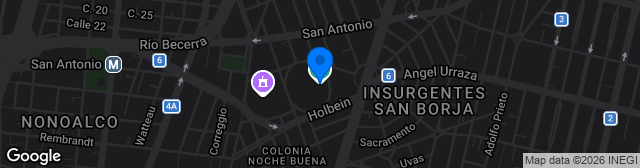 Map showing Estadio Ciudad de los Deportes