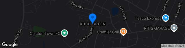 Map showing The Rush Green Bowl