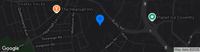 Map showing Butts Park Arena