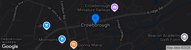Map showing Crowborough Community Stadium