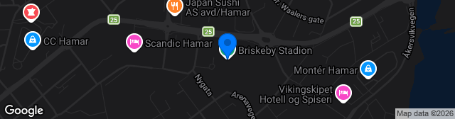 Map showing Briskeby Arena