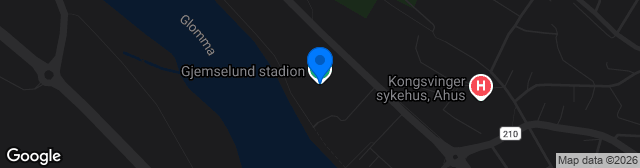 Map showing Gjemselund Stadion