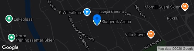 Map showing Skagerak Arena