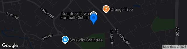 Map showing Cressing Road Stadium