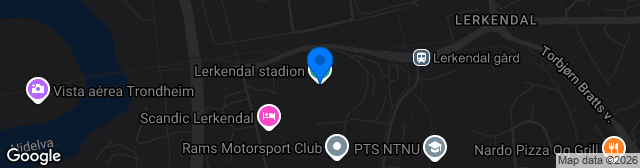 Map showing Lerkendal Stadion