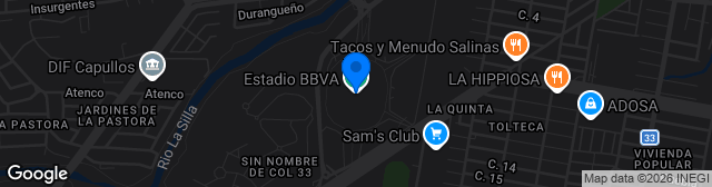 Map showing Estadio BBVA