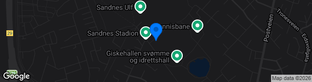 Map showing Sandnes Idrettspark