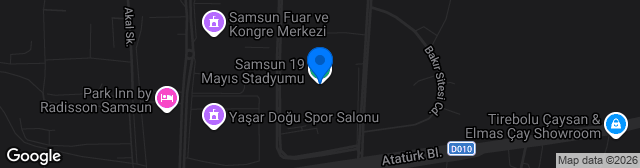 Map showing Samsun Yeni 19 Mayıs Stadyumu