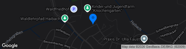 Map showing Sportplatz am Hohen Kreuz