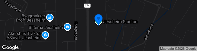 Map showing Jessheim Stadion