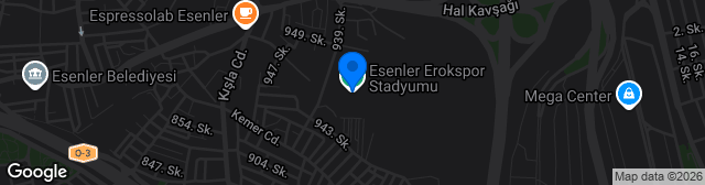 Map showing Esenler Erokspor Stadyumu