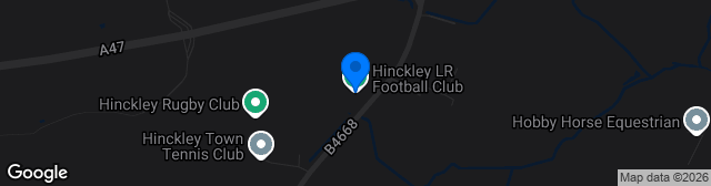 Map showing The Greene King Stadium (De Montfort Park)