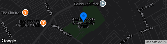 Map showing Anfield Sports Community Centre
