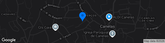 Map showing Estádio Clube Futebol Canelas 2010